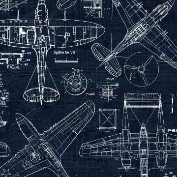 Airplanes bluelinnen