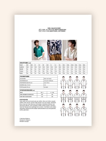 Notches paper sewing pattern backcover cuba nl