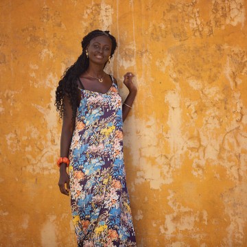 See you at six wild flowers l ecovero viscose rayon satin evening blue 18s