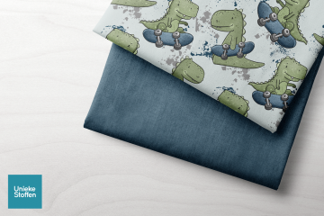 Skatende dino en match