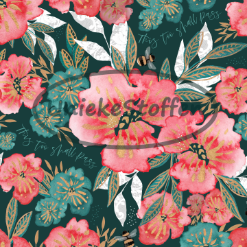 Freya's flowers darkteal - tekst