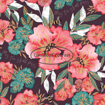 Freya's flowers - plum text